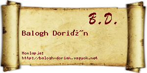Balogh Dorián névjegykártya